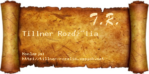 Tillner Rozália névjegykártya